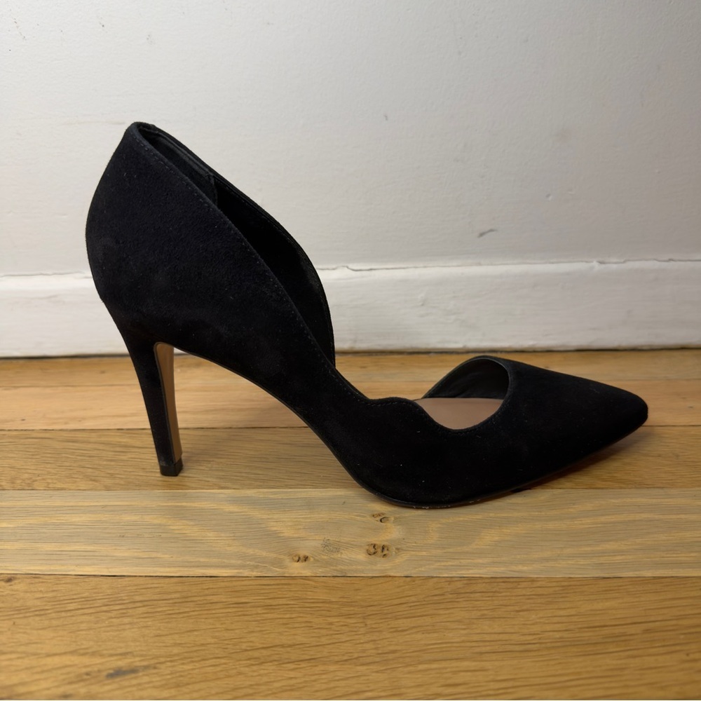 Reiss Black Suede Pointed Toe Pumps Size 40 - Picture 4 of 13